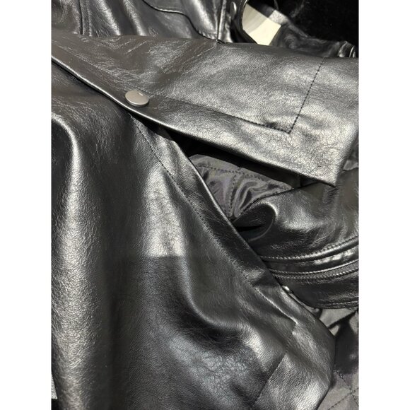 NWT Size L - Anthropologie Pilcro Faux-Leather Hooded Jacket (NWT US$ 178) - Picture 10 of 15